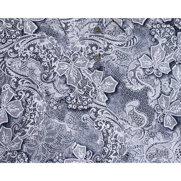 Balla Valentina Womens Small Floral Button Up Shirt Blue - Picture 4 of 5